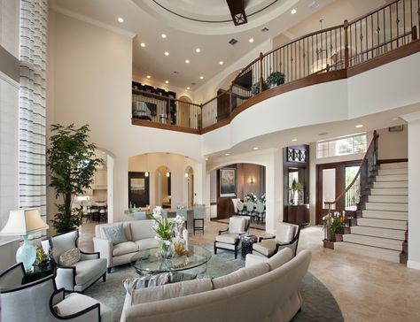 Toll Brothers - Casabella at Windermere, FL. Love the balcony inside that looks over the living room. Modern Homes, Hiasan Dalaman Rumah, Mansion Living Room, Mansion Living, Design Blogs, Dream Living Rooms, Hus Inspiration, Hem Design, House Goals