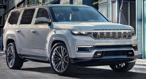 New Jeep Wagoneer, White Jeep Grand Cherokee, Luxury Jeep, Big Family Car, Jeep Grand Wagoneer, New Jeep, Grand Wagoneer, Bmw Scrambler, Hummer Cars