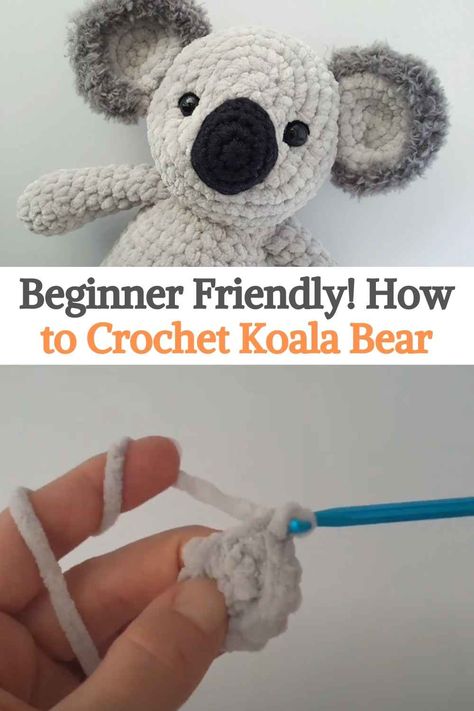 Today we will learn how to make this cute amigurumi koala, it is quite simple to do and with the video tutorial we can go step by step doing the project with the creator, which greatly reduces the possibility of making mistakes. The creator also has other amigurumi bear tutorials in case you want to venture first with another type of bear, the body is mostly the same as this one, what changes is the head. It is so simple to make that we could say that it is a project for beginners... Amigurumi Patterns, Crochet Amigurumi Free Patterns Koala, Easy Crochet Bear For Beginners, Amigurumi Free Pattern Koala, Crochet Kola, Free Crochet Koala Pattern, Crochet Koala Pattern Free, Koala Bear Crochet Pattern Free, Koala Amigurumi Free Pattern