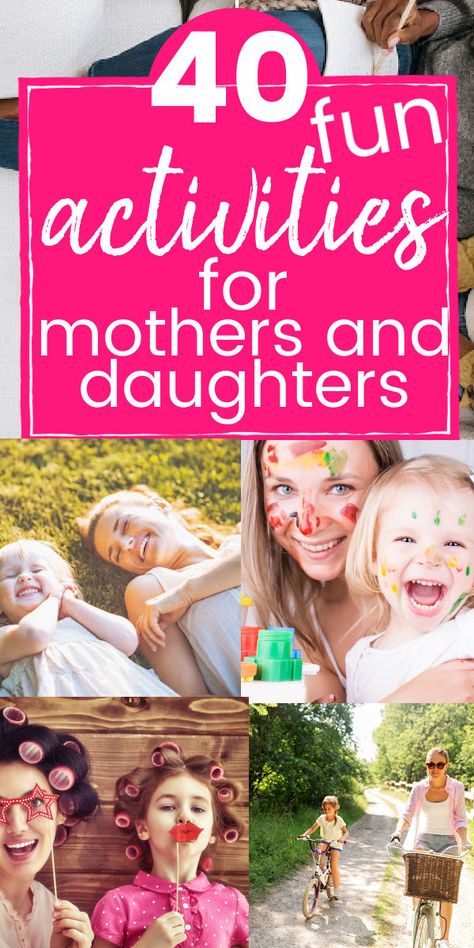 Mother Daughter Date Ideas! Fun mother daughter ideas for a special day together. These activities are perfect for mother daughter bonding and mother daughter relationship building activities. This is a great list of things to do on a mommy daughter day out. Lots of fun activities for mommy and me date nights and adventures. Great for bonding with your child. This is the perfect list for Mother's Day ideas and special days out with mom. Daughters Day Date, Mommy Daughter Activities, Mother Daughter Activities, Daughter Day, Mother Daughter Date Ideas, Mother Daughter Dates, Daughter Activities, Date Activities, Mother Daughter Bonding