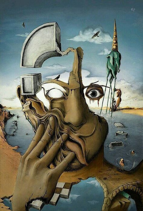 Today, I'm going to talk about an art movement, rather than a specific artist, such as last week's Dimitra Milan. This movement, clearly implied through the title of this post, is Surrealism. Now let's address some background of Surrealism before we get into some specific examples. Surrealism was in the Modern Art era, rising after… Dali Artwork, Surreal Art Painting, Salvador Dali Paintings, Famous Art Paintings, Salvador Dali Art, Surealism Art, Dali Paintings, Dali Art, Istoria Artei