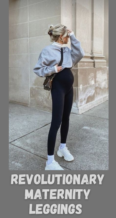 Maternity Yoga Pants Outfits, Pregnancy Leggings Outfit, Maternity Athleisure Outfits, Style Leggins, Maternity Leggings Outfit, Yoga Pants Outfits, Grey Leggings Outfit, Athleisure Outfits Spring, Leggings Outfit Spring