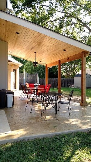 Cedar Park, TX, Homeowners Love Their Covered Patio Upgrade! | Archadeck Outdoor Living Outside Patio Roof Ideas, Patio Deck Roof Ideas, Carport Decorating Ideas Outdoor Living, Garage Covered Patio, Free Standing Porch Roof, Outdoor Living Space Addition, Lean Two Patio, Patio With Overhang Roof, Roof Over Porch Ideas