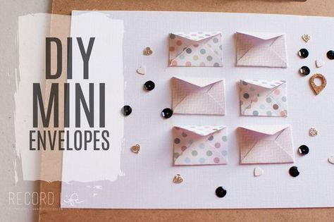 Mini Envelope Tutorial | DIY & Crafts — Turquoise Avenue Tiny Envelopes Diy, Diy Mini Envelopes, Mini Envelopes Diy, Mini Envelopes Template, Envelope Scrapbook, Envelope Tutorial, Tiny Envelopes, Mini Envelope, Stencil Vinyl