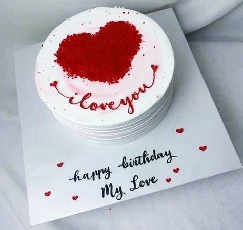 Love Anniversary Cake Design, Hubby Birthday Cake Ideas, Love Cakes For Him, Cake Designs For Anniversary Simple, Kue Anniversary Simple, Cake For Boyfriend Birthday Love, Anniversary Cake Designs Simple, Anniversary Cake For Husband, Simple Cake Designs For Men Birthdays