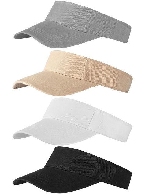 PRICES MAY VARY. 100% Cotton Hook and Loop closure What you will get - 4 pieces of sun visor hats with adjustable velcro back closure, suitable for girls, women or men. Breathable - no-top hat designed for ventilation to accelerate sweat evaporation when doing outdoor activities. Premium Quality Materials - when it comes to our visor caps, we make a point of using nothing but the finest quality 100 percent organic cotton fabric Stylish Accessory - visor caps are much more than a way to protect y Cap For Girls Style, Sun Visor Hat, Trendy Fashion Accessories, Stylish Caps, Summer Cap, Summer Hats For Women, Visor Cap, Hat Summer, Sun Hats For Women