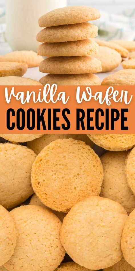 Homemade Vanilla Wafers Nilla, Nilla Wafer Cookies Recipe, Nila Wafers Recipes, Homemade Nilla Wafer Recipes, Diy Vanilla Wafers, Vanilla Desserts Recipes, Sourdough Nilla Wafers, Vanilla Wafer Cookies Recipe, Healthy Vanilla Wafers