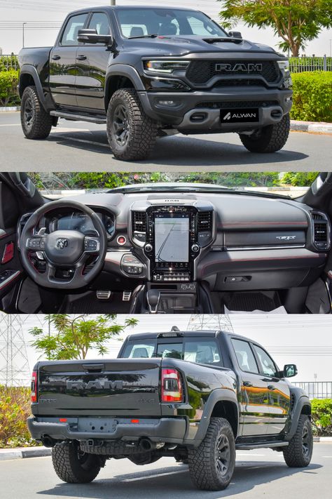 2023 Dodge RAM TRX (Black) Trx Dodge Ram, Dodge Ram Trx Lifted, Ram Trx Black, Black Ram Truck, Black Pick Up Truck, Ram Trx 1500, 2023 Dodge Ram, Doge Ram, 2023 Gmc Canyon