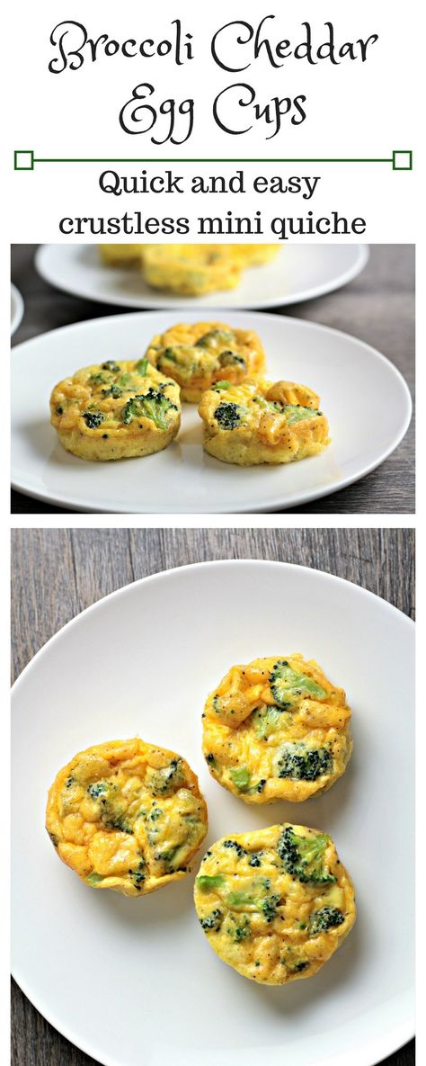 Eggs Cups, Breakfast Cups Recipe, Mini Quiche Crustless, Easy Breakfast Brunch, Egg Cups Breakfast, Eggs Breakfast, Breakfast Eggs, Meatless Mondays, Broccoli Cheese