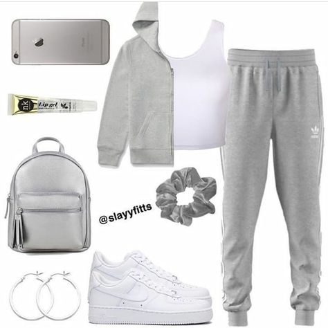 Feel comfortable 😍 #sweatshirts #sweatpants #gray #white #cutefits #cuteoutfit #cuteoutfits #cute #baddies #baddie #baddieoutfits… Swag Outfit, Teenage Outfits, Cute Lazy Outfits, Sport Outfit, Swag Outfits For Girls, Cute Outfits For School, Modieuze Outfits, Tween Outfits, Cute Comfy Outfits