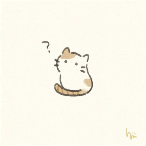 Funny Cat Doodle, Cute Easy Doodles, Small Doodle, Colorful Hairstyles, Beige Icons:), Doodle Design, Cat Doodle, Cute Cat Drawing, Small Drawings