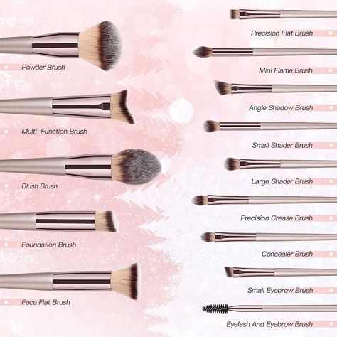 #Bestope makeup brushes set with 14-pcs, 5 pcs multipurpose #makeup brushes and 9 pcs precise brushes. Including eye shadow brushes, powder brushes, concealer brush, blush brush, eyebrow brush. These eco-friendly brushes made with eco-friendly sustainable materials. #makeupbrushesset #brushesset #powderbrushes Bamboo Makeup Brushes, Sensitive Skin Makeup, Bamboo Makeup, Eye Makeup Application, Blush Eyeshadow, Makeup Pictorial, Makeup Order, Makeup Brushes Guide, Makeup Help