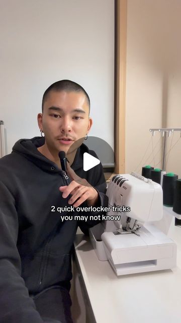 Yang Yu Hong on Instagram: "2 Quick Overlocker Tricks  1 - Instant Hemming  With the wrong side of your fabric facing up, roll your hem to your mark then roll it back on itself (to create a Z or S shape depending on how you look at it).  Overlock the three layers together, give the seam a good press and you’re done!  2 - Increased Gathers  With your overlocker in the gather setting and at maximum stitch length, run the edge of your fabric through.  The initial gathers are done, but if you wanted to increase the gathering, find the middle thread of the stitch and pull it from one side to intensify the gather effect!  Hope these tips helped, and as always, happy sewing!  #sewing #fashiondesigner #sewingtips #upcycling #sewsewsew #fashiondesign" Threaded Running Stitch, Tela, Couture, How To Sew Edges Of Fabric By Hand, Rolled Hem Serger, How To Serger Without A Serger, Overlock Stitch On Sewing Machine, Sewing Hem Hacks, Overlocker Projects