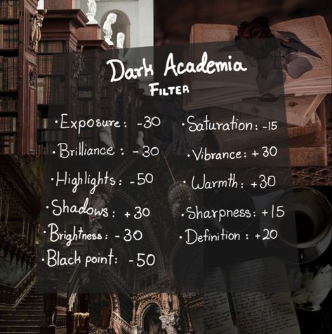 Dark Academia Filter, Dark Academia Photo, Lumiere Photo, Pic Editing, Quality Improvement, Vintage Photo Editing, Bios Para Instagram, Photography Tips Iphone, Fotografi Iphone