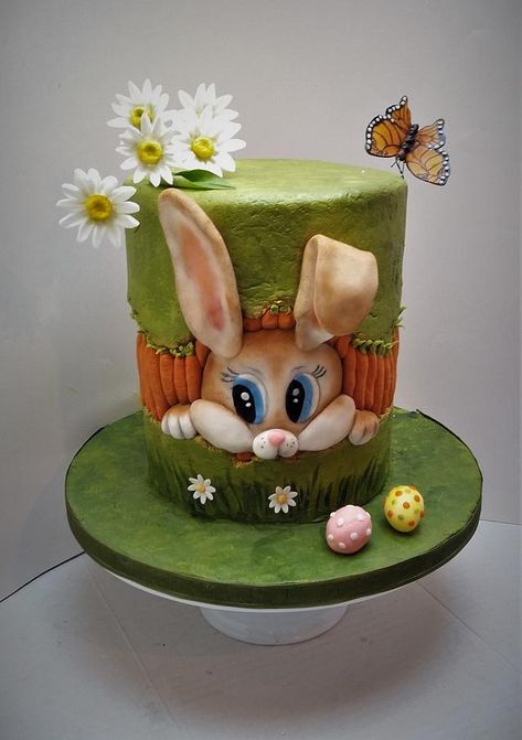 Fault Line Cake, Easter Bunny Cake, Rabbit Cake, Spring Cake, Animal Cakes, Bunny Cake, Baby Birthday Cakes, Novelty Cakes, Holiday Cakes