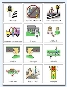 Do2Learn: Educational Resources for Special Needs Pedestrian Safety Activities, Traffic Rules For Kids, Safety Rules On Road, Road Safety Games, Safety Rules At School, Safety Worksheets, Road Safety Poster, Road Safety Signs, Teaching Safety