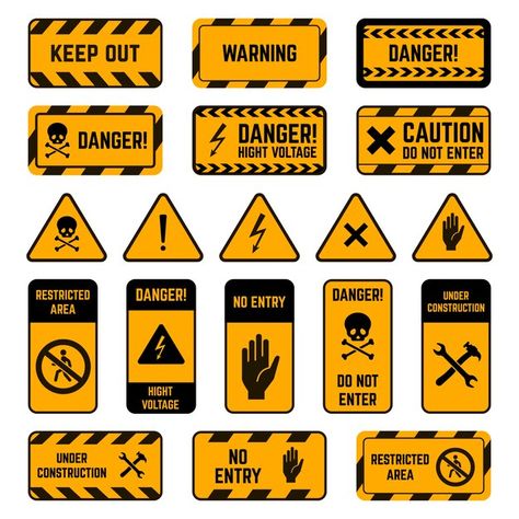 Elements Symbols, Caution Signs, Hadiah Diy, Tipografi 3d, Pola Kotak, Danger Signs, Element Symbols, Black Tape, Laser Tag