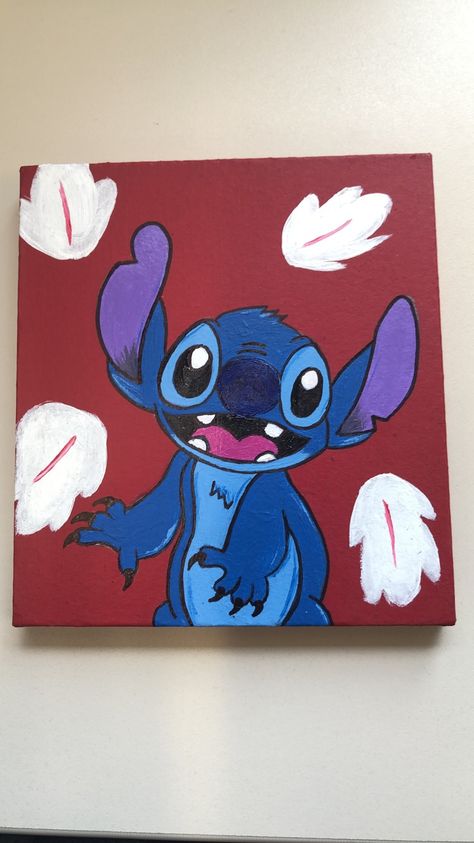 Stitch Paintings On Canvas, Stitch Easy Painting, Lilo And Stitch Painting Canvases, Lilo And Stitch Canvas Painting, Stitch Canvas Painting Easy, Lilo And Stitch Painting Easy, Stitch Painting Canvases, Stitch Painting Ideas, Stitch Painting Easy