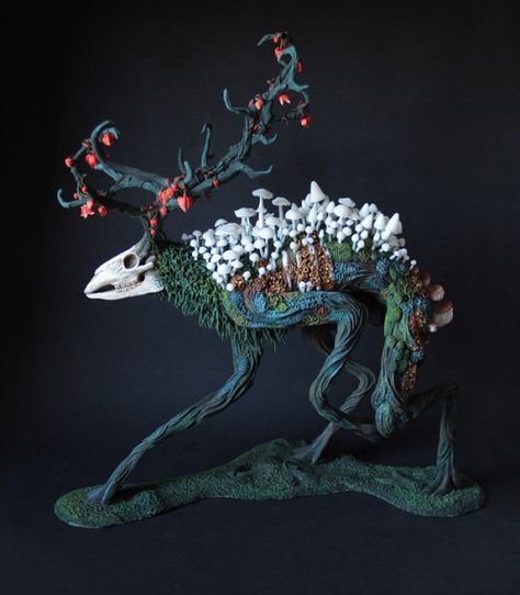 Steambastet Forest King, The Hunting Party, Forest Spirit, Forest Creatures, Arte Obscura, Clay Art Projects, Mythical Creatures Art, Creature Concept Art, Arte Horror