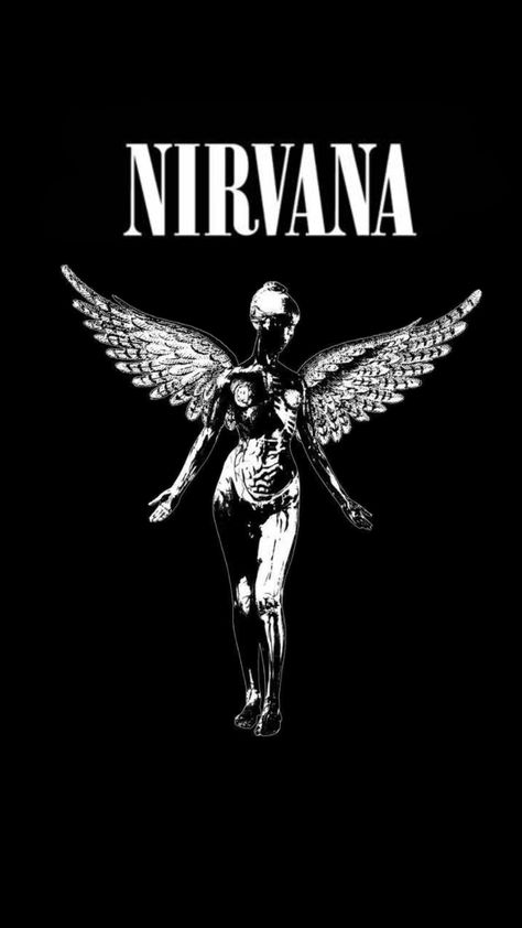 #myfirstshuffle Rockcore Wallpaper, Album Cover Wallpaper Rock, Band Posters Nirvana, Black And Red Wallpaper, Nirvana Wallpaper, Nirvana Poster, Poster Rock, Nirvana Band, Dark Rock