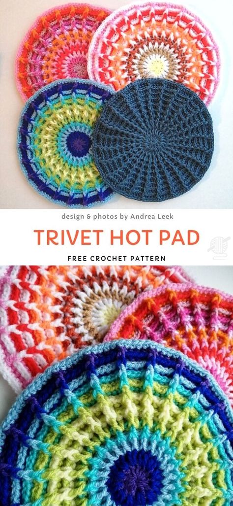 Crochet Useful Items Ideas, Crocheted Gifts, Crocheted Coasters, Crochet Potholder Patterns, Crochet Pot, Simple Home Decoration, Crochet Hot Pads, Confection Au Crochet, Potholder Patterns