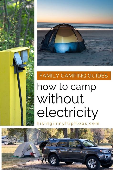 an electric hookup box on a tree at a campground Camping No Electricity, Tent Camping Checklist, Tent Camping Organization, Camping Checklist Family, Camping Power, Outdoor Adventure Activities, First Time Camping, Camping In The Rain, Tent Camping Hacks