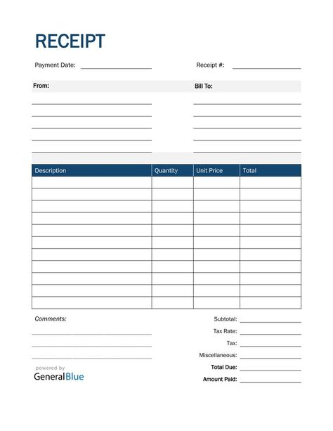 Free receipt template in PDF format. It is editable, customizable, printable, downloadable, and free to use. This template is in blue design. Organisation, Receipt Design Template Free Printable, Free Business Printables, Father's Day Painting, Invoice Format In Excel, Small Business Printables, Small Business Tax Deductions, Free Receipt Template, Business Worksheet