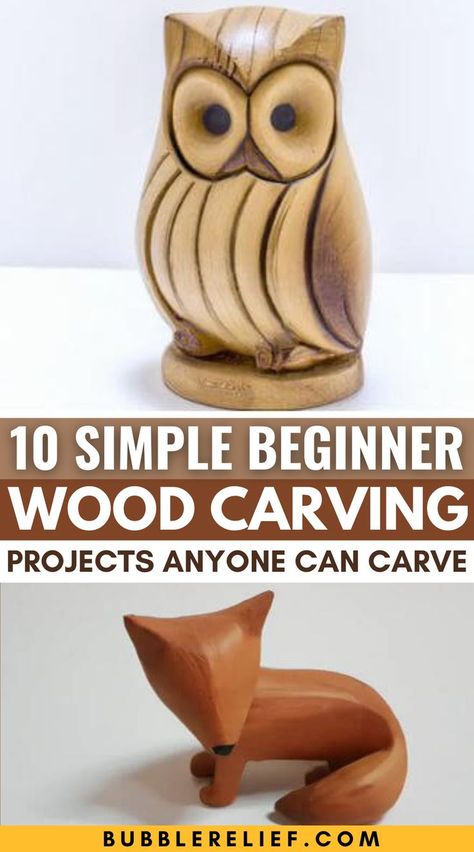 10 Simple Beginner Wood Carving Projects Anyone Can Carve Beginner Wood Carving, Easy Wood Carving, Wood Carving Projects, Best Hobbies, Dremel Tool Projects, Something From Nothing, Dremel Crafts, Whittling Projects, Carving Projects