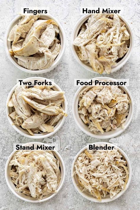 Easiest Way To Shred Chicken, Shred Chicken With Hand Mixer, How To Shred Chicken Breast, Chicken Calories, How To Shred Chicken, Boil Chicken To Shred, Shred Chicken, Homemade Cat Food, Make Shredded Chicken