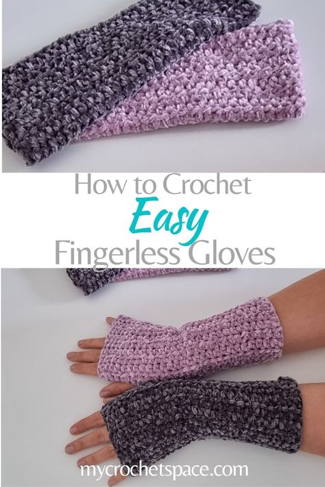 Basic Crochet Fingerless Gloves - Easy Crochet Pattern - My Crochet Space Amigurumi Patterns, Crochet Wrist Warmers Free Pattern Easy, Free Crochet Fingerless Gloves Pattern, Crochet Fingerless Gloves Easy, Fingerless Gloves Crochet Free Pattern, Crochet Fingerless Gloves Free Pattern, Crochet Gloves Free Pattern, Fingerless Mittens Pattern, Crochet Arm Warmers