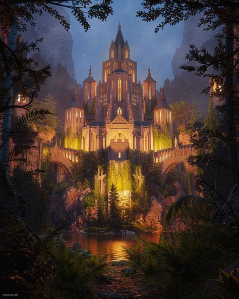 Fantasy House, Elven City, Casa Fantasy, Castle Aesthetic, Castle Art, Fantasy Castle, Fantasy City, Fantasy Story, Fantasy Places