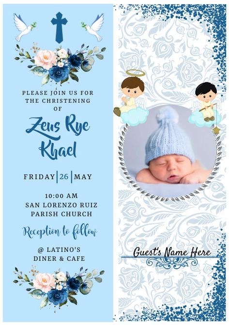 Baby Birthday Invitation Card, Baby Dedication Invitation, Baptism Invitation For Boys, Dedication Invitations, Christening Invitations Boy, Baby Boy Invitations, Baby Birthday Invitations, Christening Invitation, Baby Boy Cards