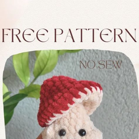 Amigurumi Patterns, Fimo, Chunky Yarn Crochet Pattern, Mushroom Crochet, Fast Crochet, Easy Crochet Animals, Quick Crochet Patterns, Crochet Mushroom, Crochet Patterns Free Beginner
