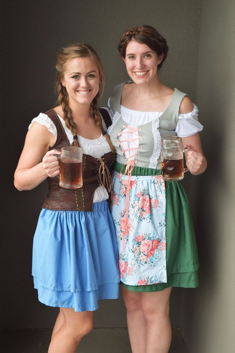 How to throw an Oktoberfest party! Decorations, food, costumes, and games! Dirndl, Octoberfest Party Ideas Outfit, October Fest Costumes, Diy Oktoberfest Costume Women, Diy October Fest Outfit, Diy German Costume, 80s Party Themes, Diy Oktoberfest Costume, Octoberfest Outfits Women