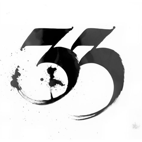 OKAY '33' #typography #font 33 Number Tattoo, 33 Tattoo Number Fonts, Number 33 Tattoo, 33 Tattoo Number, 33 Tattoo, Numbers Typography, Number 33, Logo Box, Calligraphy Letters