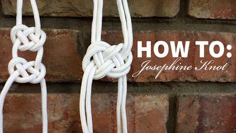 Step-by-step directions on how to make the macrame Josephine Knot Josephine Knot, Knot Tutorial, Tutorial Macramé, Macrame Plant Hanger Tutorial, Macrame Plant Hanger Patterns, Macrame Knots Tutorial, Macrame Knots Pattern, Knots Diy, Diy Macrame Plant Hanger