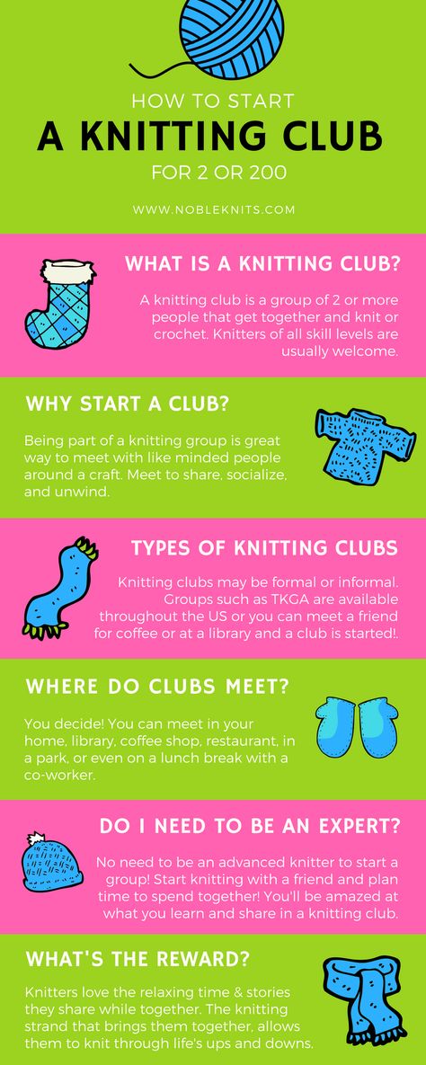 How to Start a Knitting Club Infographic | Knitting Group | Knitting | Knitting Together Knitting Club Ideas, Fancy Holiday Party, Recognition Ideas, Knitting Business, Volunteer Recognition, Knit Techniques, School Gardens, 2024 Inspiration, Pick Up Line