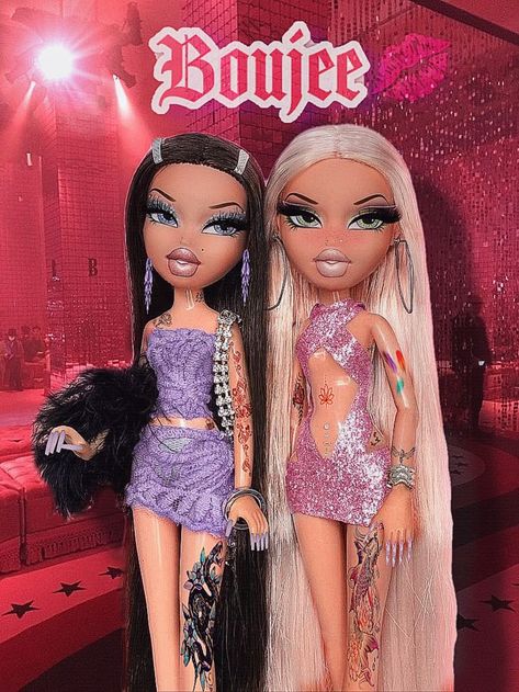 𝔅𝔬𝔲𝔧𝔢𝔢 𝔉𝔬𝔯 𝔏𝔦𝔣𝔢 💋 in 2022 | Bratz girls, American girl doll sets, Bratz doll outfits Bratz Dolls Aesthetic Black Hair, Bratz Two Friends, Bratz Doll Best Friends, Brat Costume Ideas, Bratz Doll Outfits Inspiration Baddie, Bratz 3 Girl, Bratz Dolls Names, Bratz Best Friends, Brats Dolls Aesthetic