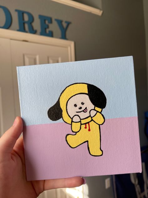 Jimin Love, Anime Canvas Painting, Art Time, Small Canvas Paintings, Simple Canvas Paintings, Easy Canvas Art, Cute Canvas Paintings, Canvas Drawings, Wallpaper Bts