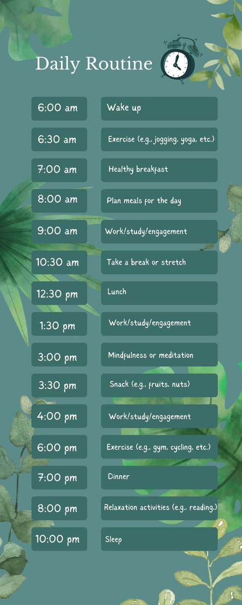 Journal Ideas For Daily Routine, Workout Time Schedule, Men’s Daily Routine, Daily Health Routine, Full Day Healthy Routine, Daily Life Schedule, Schedule For Healthy Lifestyle, Daily Routine For Healthy Lifestyle, Daily Routine Schedule For Healthy Lifestyle