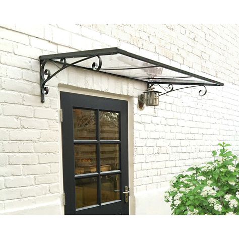 Over Door Canopy, Front Door Overhang, Awning Over Door, Front Door Awning, Door Overhang, Clear Door, Porch Awning, Shed Windows, Door Awning
