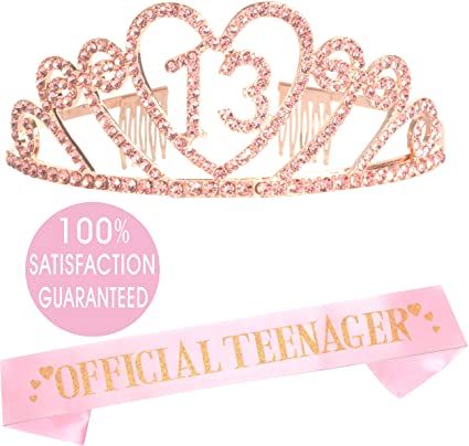 Teenage Dream Birthday Party Theme, 13th Birthday Crown, 13 Birthday Crown, Pink Birthday Crown, 13 Birthday Party Favors, 13th Birthday Party Themes For Girls 13, Birthday Ideas 13 Girl, Birthday 13 Girl, Rose Gold 13th Birthday Party Ideas