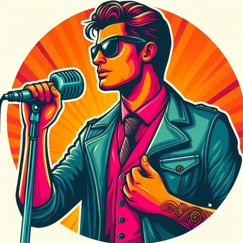 Free pop rockstar singer vector art | Singer holding mic in stylish vector - vectorartworld.com Mic Illustration, Singer Illustration, Microphone Vector, Rap Singers, Singer Art, Cartoon Doodle, Vector Cartoon, Boy Photography Poses, Boy Photography