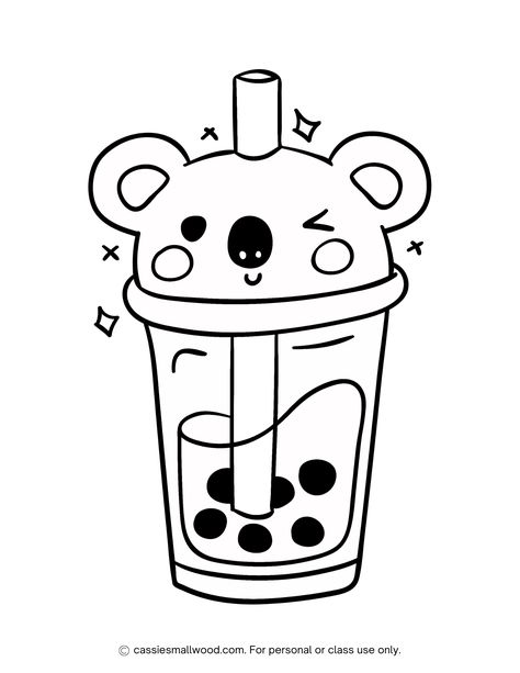 koala boba coloring page free printable pdf Bobba Tea Drawings, Cute Boba Coloring Pages, Boba Tea Drawing Cute, Bubble Tea Drawing Cute, Boba Coloring Page, Boba Tea Drawing, Sanrio Boba, Printable Sanrio, Bubble Tea Drawing