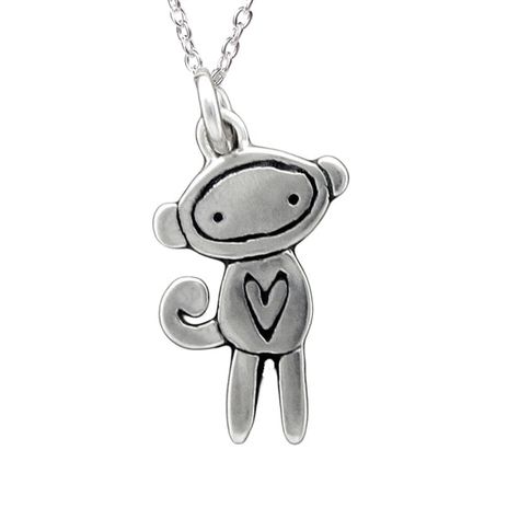 Sterling Silver Monkey Charm NecklaceSuper cute sock monkey necklace!It is 1/2" tall. Design on both sides - one side with a heart, one without. The charm comes with a 16 - 20 inch adjustable sterling silver chain OR as a charm only, with no chain included. Choose your option from the drop down menu. This comes in a cute box ready for gift giving, without a receipt. If you'd like to include a gift message, let me know at checkout. Items are shipped USPS First Class. Shipping upgrades available a Monkey Jewelry, Sock Monkey, Cute Socks, Funky Jewelry, Animal Fashion, Dream Jewelry, Jewelry Inspo, Pretty Jewellery, Sterling Silver Charm