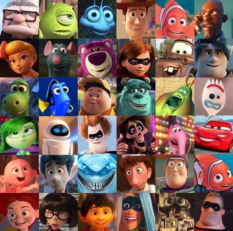 Pixar Movie Characters, Best Characters In Movies, Popular Disney Characters, Animation Movie Characters, Disney Character Ideas, Mean Cartoon Characters, Drawing Ideas Movie Characters, Animated Characters From Movies, Disney Guys Characters