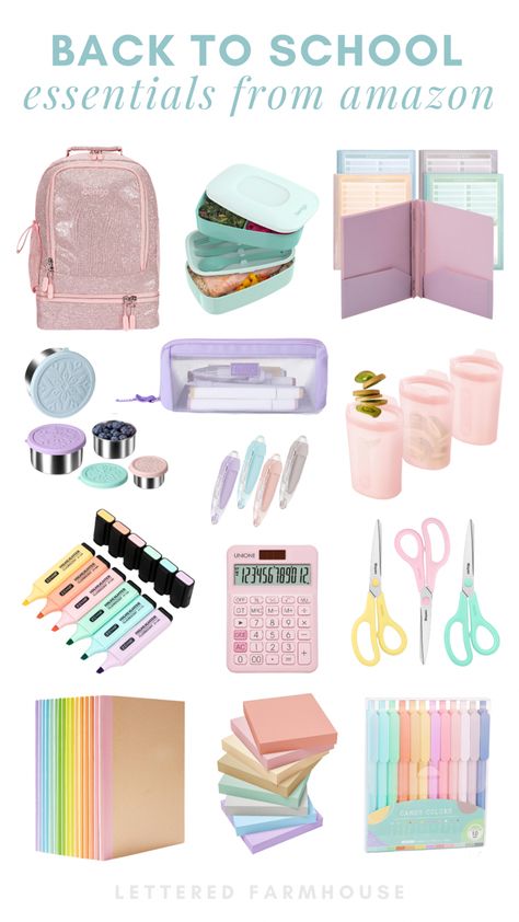 Shopping For School Supplies, Organisation, Back To School Asthetics Supplies, Things For 6th Grade, Preppy School Supplies Amazon, Things For School Supplies, Middle School Survival Kit 6th Grade, Middle School Backpack Essentials, Cute Things For School