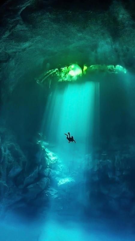 cool underwater caves Underwater Photography, Underwater Photos, Ocean Life, Scuba Diving, Cave Diving, Image Nature, Under Water, Alam Semula Jadi, Underwater World