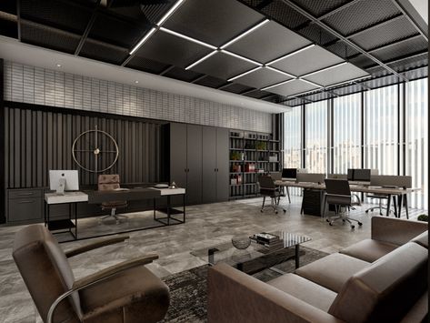 Korean Ceo Office Room, Wattpad Office, Big Office Room, Home Office Luxury Modern, Dream Office Luxury, Luxury Home Office Design, Smart Office Design, Ceo Office Design Luxury, Luxury Offices