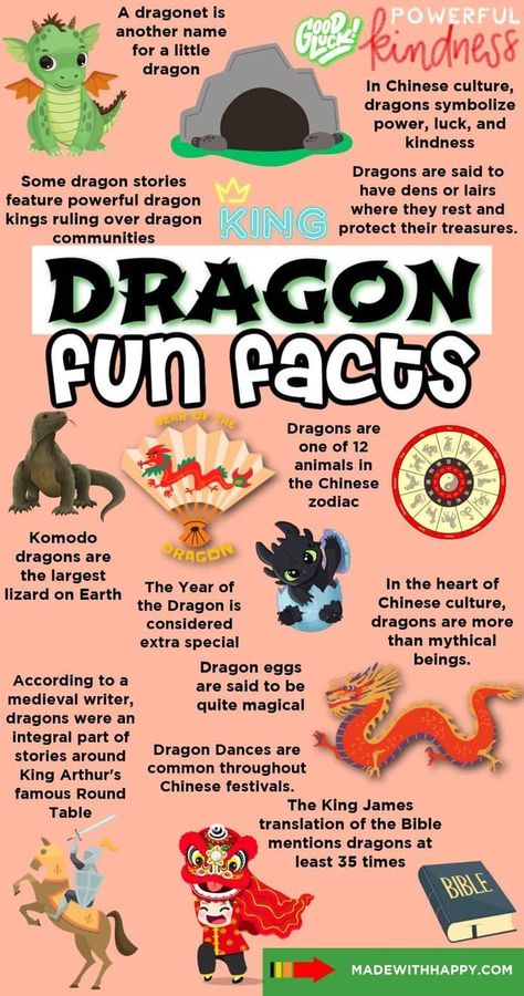 Learn about the enchanting world of dragons with these facts about dragons for kids! Explore mythical tales and fascinating facts about these amazing creatures. From the Chinese dragon to bearded dragons and everything in between, get ready to have some fun. For Kids, Dragon Facts, Learning Journey, Bearded Dragons, Fascinating Facts, Chinese Dragon, Facts About, Fun Facts